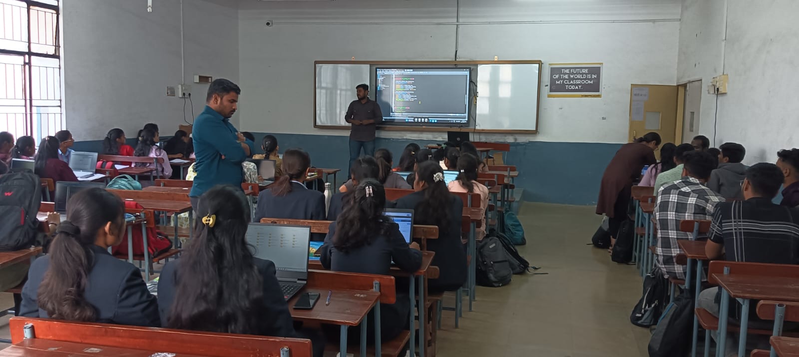 Engineering students attending an embedded systems practical session at Vidya Pratishthan's Kamalnayan Bajaj Institute of Engineering & Technology