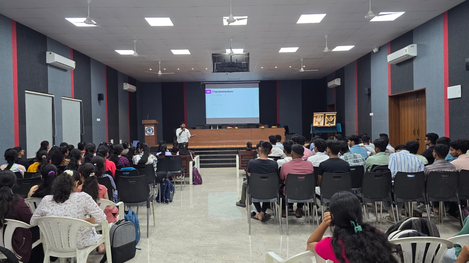 Students learning networking and TCP IP concepts during an IoT workshop in Satara